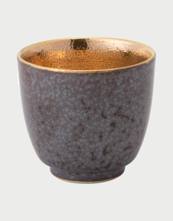 Hasami Porcelain Gold and Dark Gray Sake Cup
